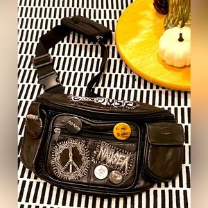 Leather Punk fanny pack hip bag diy crust punk dbeat